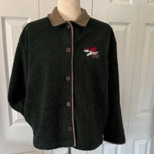 Vintage Artisans Button Up Cardigan Sweater Cardinal Made in USA Sz M